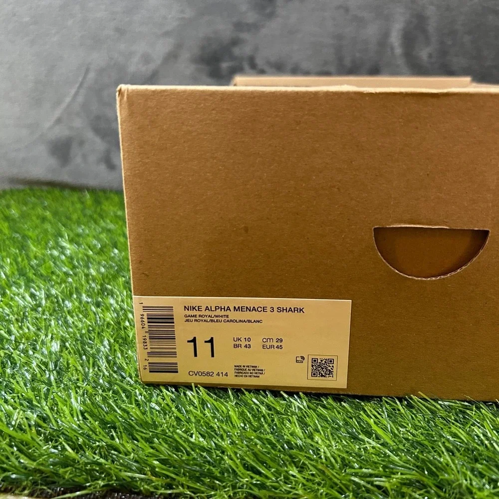 Nike Alpha Menace 3 Shark Cleats Mens Size 11 Blue White Football Performance